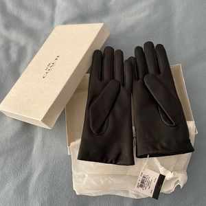 Coach Cashmere Lined Leather Gloves